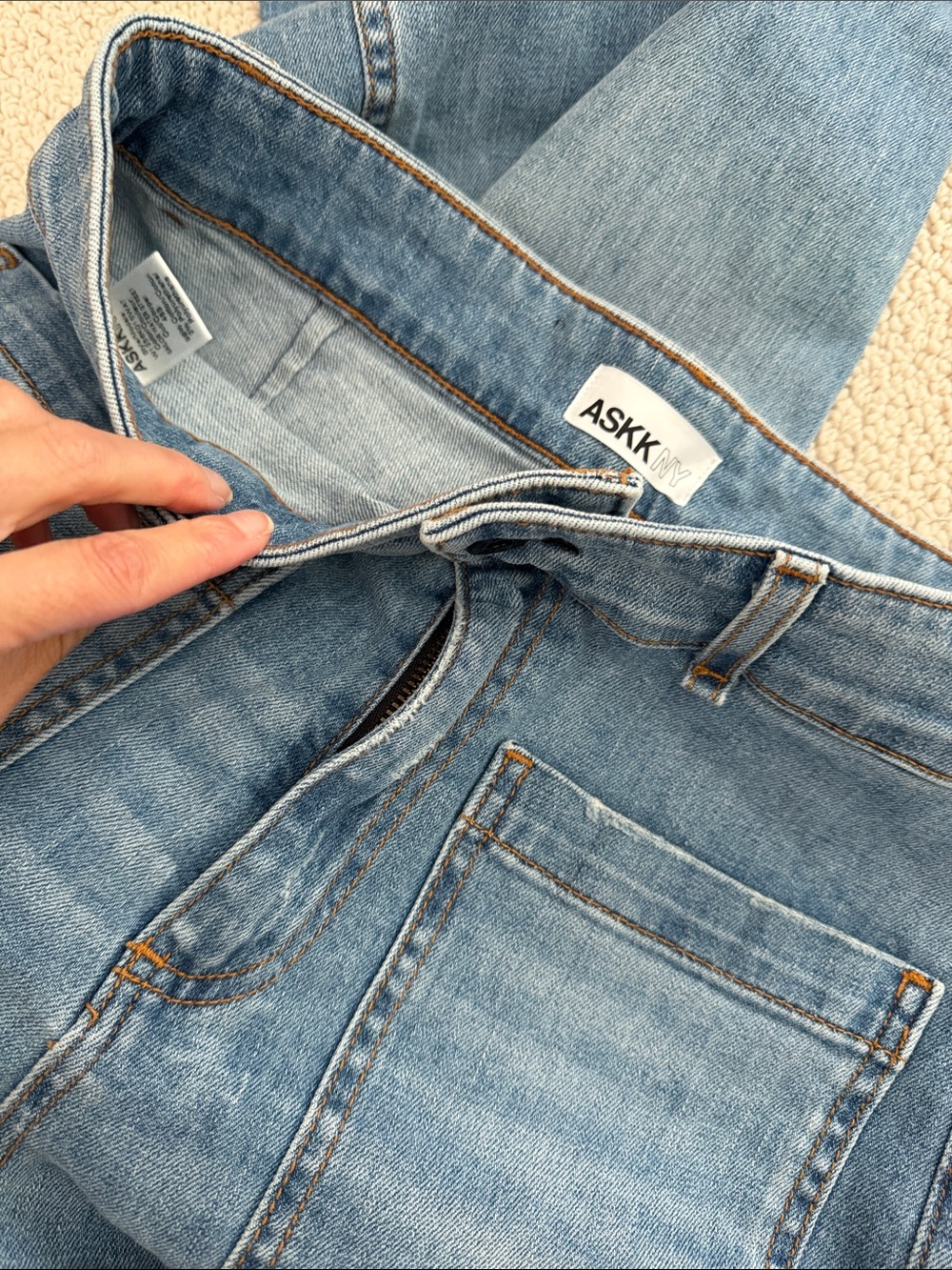ASKK NY Light Blue sailor High-Rise Wide-Leg Jeans, 28 waterstreet - Picture 6 of 9